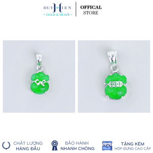 Mặt Dây Chuyền Bạc Hình Tỳ Hưu Đá Xanh Ngọc Nhỏ Nhắn Xinh Xắn - Vàng Bạc Duy Hiển