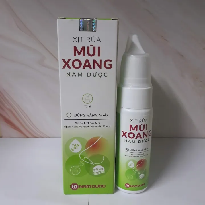 Dung dịch Xịt rửa mũi xoang Nam Dược chai 75ml muối biển và thảo dược