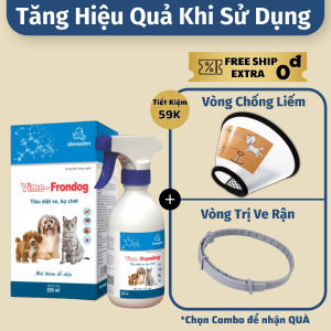 Lọ Xịt Ve Bọ Chét Rận Cho Chó Mèo Vime-Frondog - Dung Dịch Loại Bỏ Ve Bọ Chét Rận Cho Chó Mèo Vime-Frondog