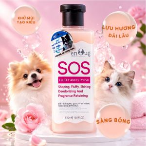 Sữa tắm SOS cho chó mèo 530ml sữa tắm cho chó Enoug SOS ngừa ve rận dưỡng mượt lông 530ml