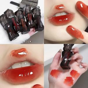 Dark Mirror Glass Lip Glaze Waterproof Anti Sweating Non Staying Red Lip Glaze lipstick