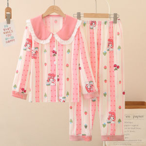In Stock Childrens Pajamas Girls Spring Autumn and Winter Little Girl Baby Long Sleeve New Homewear Suit Outer Wear