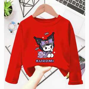 Atasan Kaos Anak Perempuan Lengan Panjang Motif KUROMI Untuk Usia 1-12 Thn