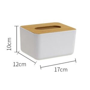 UTOPUS Japanese Style Tissue Box Multi-Function Wooden Cover Paper Box Home Accessory Plastic Tissue Holder Table Decoration