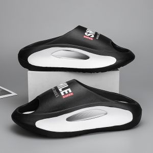 Mens flip-flops summer non-slip 2024 new wear-resistant wear outside leisure rubber pinch beach mens slippers
