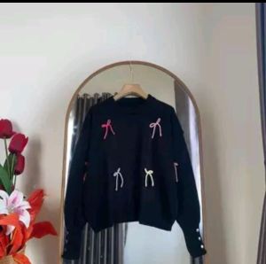 BLOUS RAJUT SALUR MOTIF PITA / ATASAN WANITA KEKINIAN TERBARU / SWETER RAJUT TRENDY