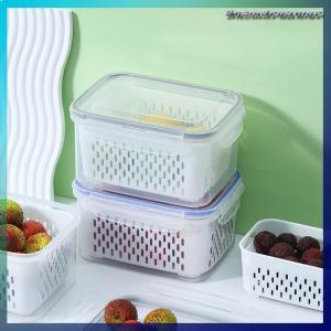 Snowdreamer Trái Cây Rau Bảo Quản Hộp Trong Suốt Hai Lớp Với Cống Giỏ Kín Với Bìa Nhà Bếp Tủ Lạnh Lưu Trữ Hộp