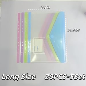 4Pcs Plastic Envelopes Binder Pocket A4 11Hole Expandable Binder Folder for 2/3/4Ring Document Pouch