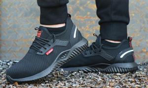 QINHUIZE 2019 new safety shoes protective shoes anti-smashing piercing summer flying woven breathable lightweight work shoes