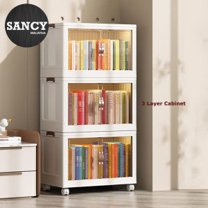 SANCY 57cm Large Capacity Foldable Household 2 Doors Storage Cabinet For Snacks Toys Clothes And Quilts Storage Box Multi Layer Storage - Fulfilled by SANCY
