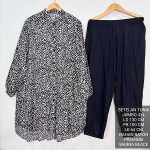 Setelan Jumbo Wanita Ld 130 Cm Model Kekinian Motif Leopard