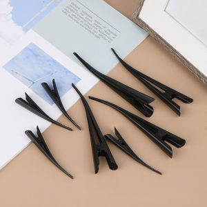 [fenggongshuode] 4Pcs 12.5cm Long Metal Hair Clips Hollow Flower Duckbill Hair Clamps Hair Accessories Duck Teeth Bows Hairgrips Hairdressing Salon Tip Clip Black Clip