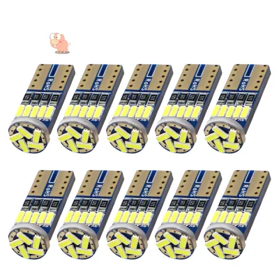 10Pcs T10 W5W 194 LED Canbusหลอดไฟ4014 SMD 15แอลอีดีหลอดไฟขาวข้อผิดพลาดรถฟรีAutoเหล็กงัดชั้นในLightโดม12V