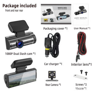 กล้องบันทึกการขับขี่ M8 HD พร้อมอินฟราเรดมองเห็นกลางคืนเลนส์คู่ 3M เครื่องบันทึกภาพการขับขี่แบบความละเอียดสูงพิเศษ