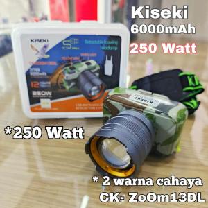 Kiseki Senter Zoom Dual Cahaya Putih Kuning 250 Watt Super Bright Led CK-ZOOM 13DL Baterai 6000mAh