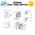 HAGER EH711 24hrs Analog Timer Switch 24 hours Long Wiring / Plug In Time Switch Reserve Timer. 