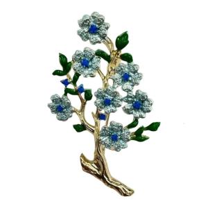 Multipurpose Hand Painted Enamel Peony Brooch With Pearls Accent Vintage Floral Pin for Women Elegant Gifts