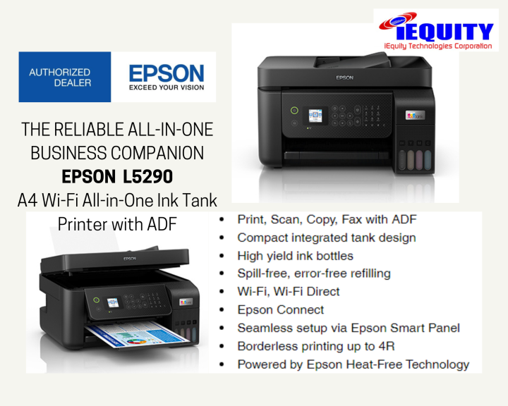 Epson l5290 wi fi all in one ink tank printer with adf lazada ph