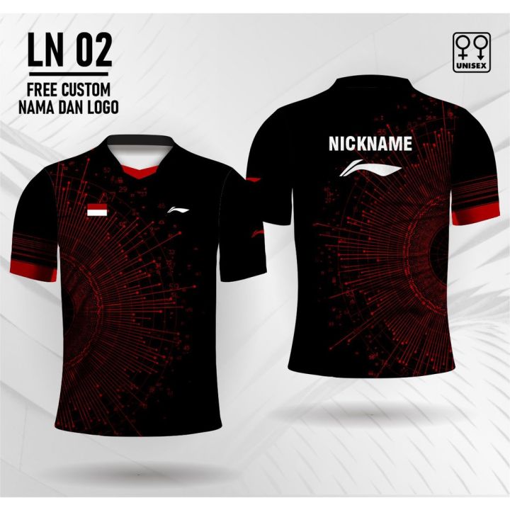 Jersey bulu tangkis lining baju badminton kaos bulutangkis Jersey