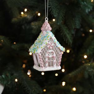 XYAX Phim hoạt hình  dây chuyền kem Giáng sinh Màu hồng sáng bóng Nhựa Đồ trang trí ngựa kẹo mút tự làm Trang trí cửa sổ Không dễ vỡ  dây chuyền bông tuyết Giáng sinh Kỳ nghỉ Giáng sinh