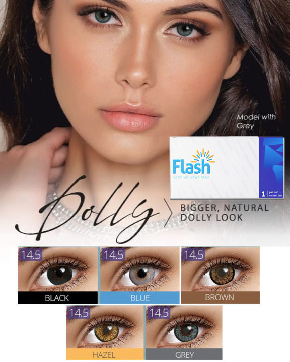 Maxvue Flash DOLLY/FAIRY Series Monthly Disposable Cosmetic Colors Lens (2 pieces/box)