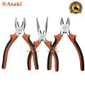 Bộ 3 kìm điện - kìm cắt - kìm nhọn kiểu Mỹ Asaki A+cut Tech 6 inch/ 150mm, thép High Carbon độ cứng cao. 