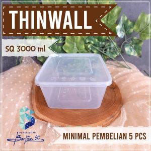 Thinwall SQ 3000 ml Isi 25 / Kotak Makan Foodgrade / Food Container/Kontak Nasi/Kotak Makanan/Kotak Snack