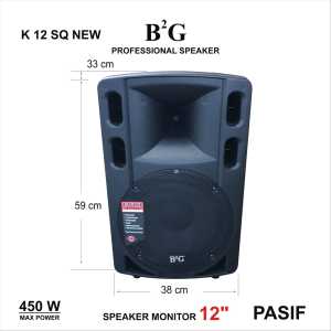 SPEAKER PASIF B2G K 12 SQ K12SQ 12 inch 12in BOX FIBER IMPORT 1 Pcs