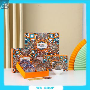 2/4/6 B owls Ste Bohemian Style Rice Bowl Porcelain Bowl Ceramic Bowl Mangkuk Keramik Soup Bowl Doorgift Wedding Gift Dinnerware