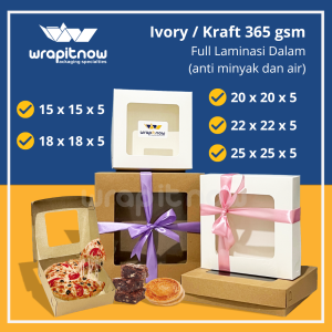 (isi 10 pcs) Dus Kraft 22x22x5 Laminasi/ dus pizza dus roti sobek box kraft dus kurma dus roti kasur