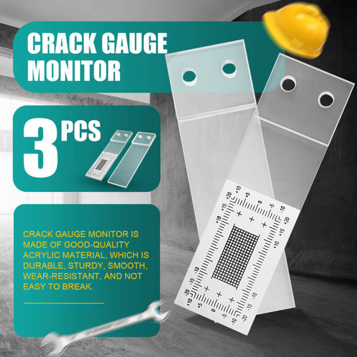P4Crack Monitoring Record, 3Pcs Crack Measurement Tool, Crack Width ...