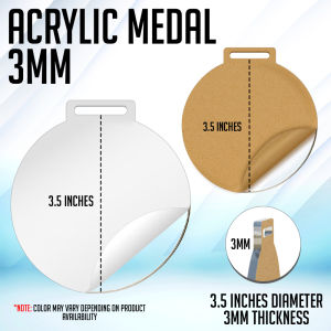 MP00 3mm Blank Transparent Acrylic Medal 10pcs
