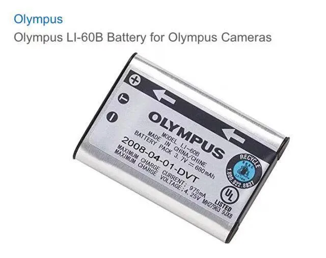 Batteria AccuCell Li-60B Compatibile Per Olympus FE-370 E Fotocamere Digitali - 3,7V, 620-680 MAh