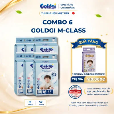 Thùng 6 Bịch Bỉm Goldgi M-class mỏng nhẹ siêu khô thoáng hạ nhiệt cho mùa hè đủ size chính hãng