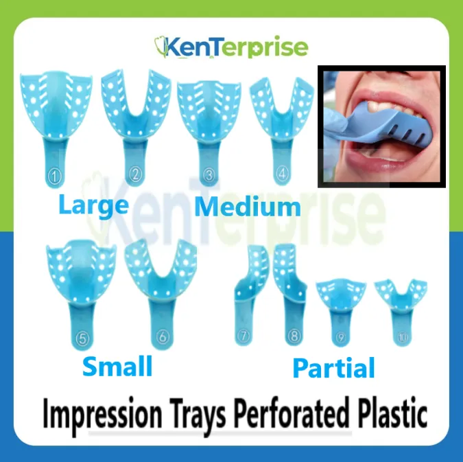 thumbnail image 2 of JMU Perforated Plastic Dental Impression Trays - Autoclavable, Multiple Sizes & Quantities (12 Per Bag) 2 of 5