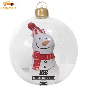 Large Inflatable Christmas Ball with LED Lights PVC Decor for Holiday Celebrations and Home Decor