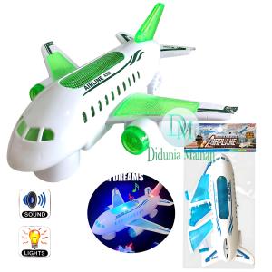 Mainan Anak Pesawat Terbang Umroh Airbus A380 Airplane Bump And Go Lampu Suara Musik Islami