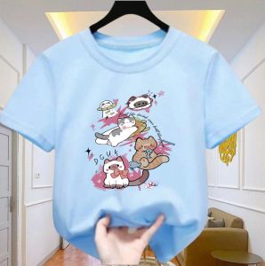 Baju Kaos Atasan Anak Cewek Motif Animasi Kucing Kece Kaos Oblong Anak Perempuan Umur 2-12 Tahun
