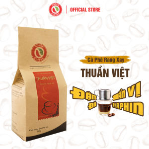 Cà phê rang xay Thuần Việt gói 250g - Rang vừa - Đắng đậm hương thơm nồng - Pha phin - Copen Coffee