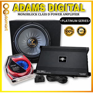 Adams Digital Set MonoBlock Amplifier 12 Inch Woofer With Box Adams Digital mono block Amp and Subwoofer