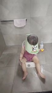 Childrens Shower Cap Baby Shampoo Water Blocking Hat Infant Waterproof Ear Protection Kids Bathing Essential Hair Washing Shower Cap