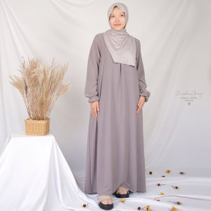 SAWVA | WAHDA Casual Long Dress Daily SMOKEGREY