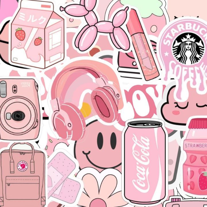 40 pcs Cute Pink Aesthetic Sticker Pack