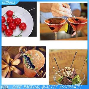 COD 4pcs thép không gỉ Cocktail Gậy trái cây tái sử dụng uống Martini Picks