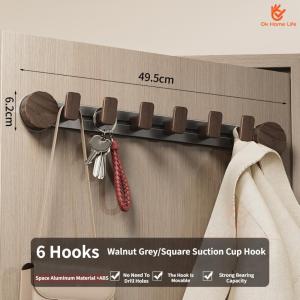 SG Stock Bathroom coat hook Kitchen towel hook Clothes hook behind wall door Wood suction cup hook Movable rack