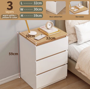 Bedside Table with Drawers Modern End Side Table Bed Cabinet for Bedroom Living Room Minimalist Modern Bedside Table