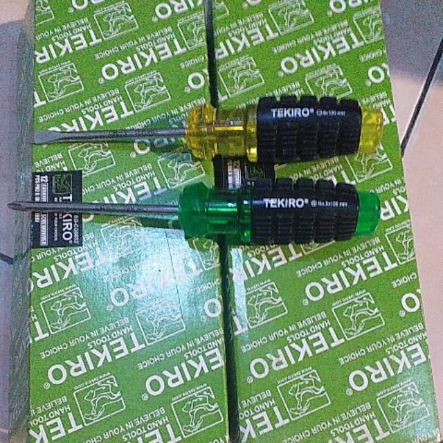 Obeng TEKIRO Gagang Karet Plus Minus 2x100 | Lazada Indonesia