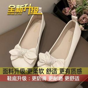 Free Shipping Soft-Soled WomenS Flats 2026 Autumn New Style With A Bow Detail Flat And Comfortable Shallow-Toe Design Grandma Shoes