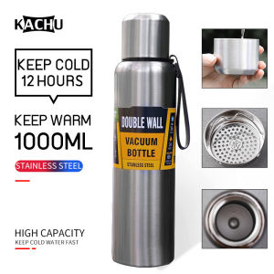 Flask Tumbler Thermos (32oz) (52oz) Stainless Steel Water Bottle Outdoor Sports Water Bottle Vacuum Insulated Stainless Steel Drinking Water Bottle Drinking 1000ml/1500ml Thermos