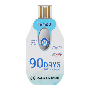 USB Temperature Data Logger Disposable PDF Report Temperature Recorder 90 Days Cold Chain Use
